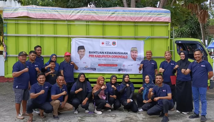 PMI Kabupaten Gorontalo Lepas Bantuan untuk Korban Bencana Banjir di Gorontalo Utara