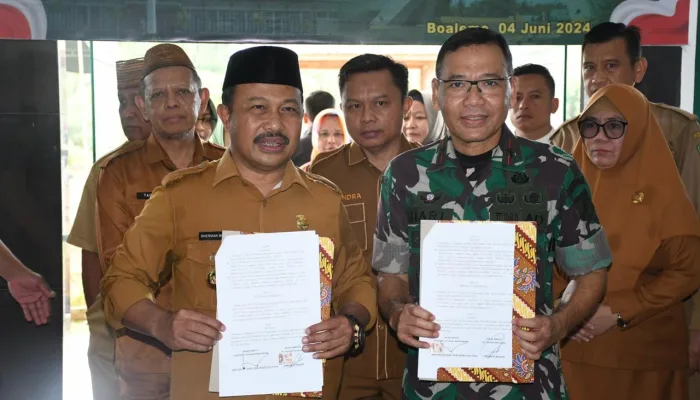 Pemkab Boalemo Teken Naskah Perjanjian Hibah dengan TNI untuk Pengamanan Pilkada Serentak 2024