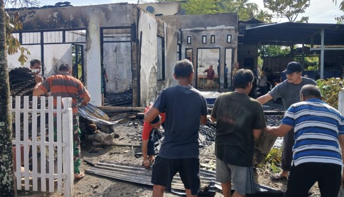 Kebakaran Subuh Hanguskan Rumah di Boroko Timur, Dua KK Kehilangan Tempat Tinggal