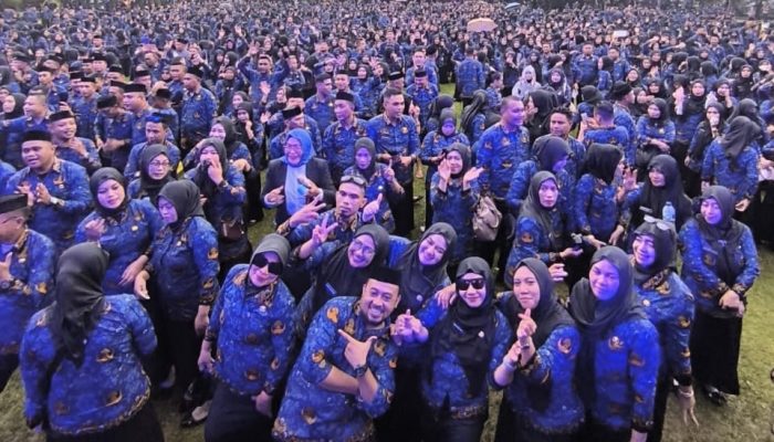 Diguyur Hujan Lebat, 3.013 PPPK Paruh Waktu Kabupaten Gorontalo Resmi Dilantik