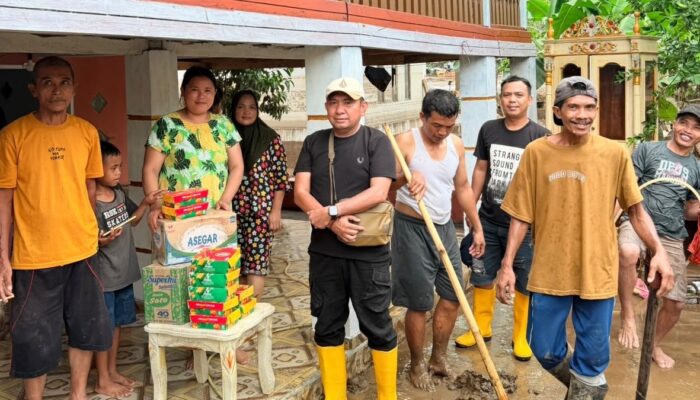 Goval Bonde Turun Langsung Bantu Korban Banjir Bolmong